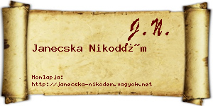 Janecska Nikodém névjegykártya